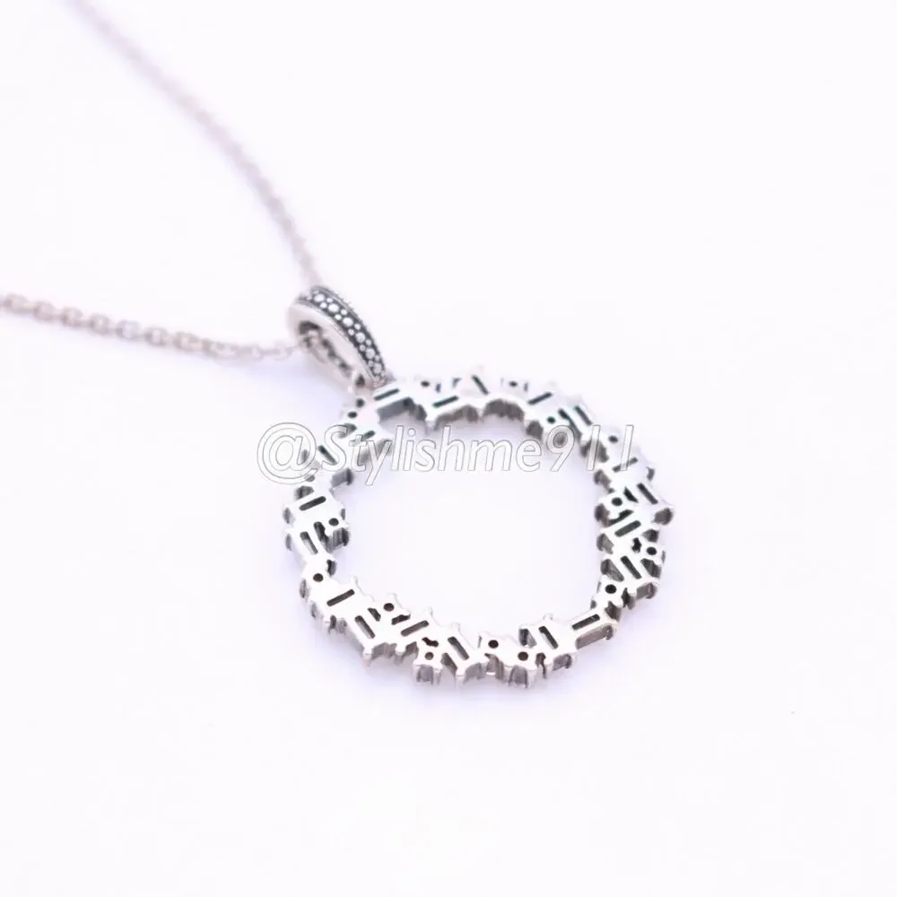 Authentic PANDORA Shards of Sparkle Necklace with Baguette Cut Zirconia